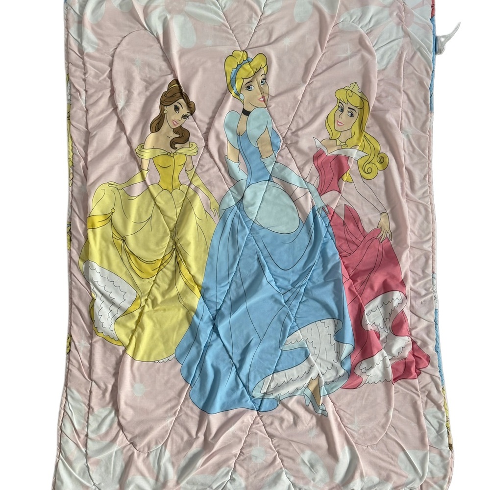 Disney Princess Crib Quilt Pink Cinderella Belle Aurora
